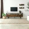 Dmora Fernsehschrank Barbania, Ständer für Wohnzimmerfernseher, Niedriges Wohnzimmer-Sideboard, TV-Ständerbasis, 170x30h40 cm, Nussbaum Bild 4