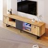 Lowboard, Wohnzimmer-TV-Schrank mit LED-Lichteffekt, Glastrennwand, Pufferscharnier, farblich passendes Design Bild 4