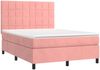 vidaXL Boxspringbett mit Matratze & LED Rosa 140x200 cm Samt 3136130 Bild 3