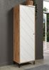 trendteam smart living - Touch - Garderobenschrank - Eiche/Weiß - Kleiderschrank mit ausziehbarer Kleiderstange - Soft-Close - Elegante Metallfüße - (BxHxT) 63 x 194 x 40 cm - Moderne Rautenfräsung Bild 4