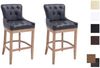 CLP 2er Set Barhocker Lakewood Echtleder gepolstert,schwarz antik-hell Bild 2