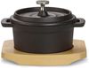 ECHTWERK Kochtopf Mini Cocotte, Gusseisen (8-tlg, Mini-Kochtopf inklusive Servierbrett), Kleiner Bräter, Bereits eingebrannt Bild 4