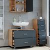 Badmöbel-Set Ilias Anthrazit/Goldkraft Eiche 3 Teile, mit Unterschrank 80 cm Vicco Bild 5