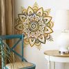 MOPUEA Wandtattoo Dekorative Wandaufkleber, Blumen Fenster Wandsticker Pflanzen/Sterne (Gold Wandtattoo Wanddeko für Kinderzimmer Schlafzimmer Wohnzimmer), 3D-Wandtattoo, Groß Wandsticker Wandbild Flur Yoga Wanddeko Bild 4