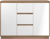 Sideboard >Lindenau< in Dekor Artisan Eiche/weiß hochglanz - 116,3x88x40 (BxHxT) Bild 2