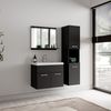 Badplaats Badezimmerschrank Montreal 30 x 30 x 131 cm Schwarz Matt - Hoch Badschrank Mit 2 Türen Bild 2