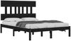 vidaXL Massivholzbett Schwarz 200x200 cm [3104762] Bild 3