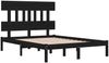 vidaXL Massivholzbett Schwarz 200x200 cm [3104762] Bild 4