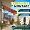 tillvex Klemmmarkise 250 cm Orange/Anthrazit mit Solar LED mit Handkurbel Balkon | Balkonmarkise ohne Bohren | Markise UV-beständig & höhenverstellbar | Sonnenschutz wasserdicht Bild 3