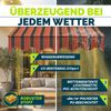 tillvex Klemmmarkise 250 cm Orange/Anthrazit mit Solar LED mit Handkurbel Balkon | Balkonmarkise ohne Bohren | Markise UV-beständig & höhenverstellbar | Sonnenschutz wasserdicht Bild 4