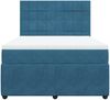 vidaXL Boxspringbett mit Matratze Dunkelblau 160x200 cm Samt 3292386 Bild 4