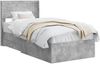 vidaXL Bettgestell mit Stauraum und Kopfteil Betongrau 100 x 200 cm 3414502 Bild 2