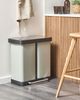 Doppel-Tretmülleimer 60 L ECOSORT Metall Hellgrün Bild 3