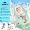 KIDIZ® Babywippe Babyschaukel mit 5 Geschwindigkeitseinstellungen zusammenklappbarer Baby Wippe Schaukel Babyhochstuhl mit Spielbogen Spielzeugen 5 beruhigende Naturgeräusche neugeborene Mint Grün Bild 2