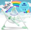 KIDIZ® Babywippe Babyschaukel mit 5 Geschwindigkeitseinstellungen zusammenklappbarer Baby Wippe Schaukel Babyhochstuhl mit Spielbogen Spielzeugen 5 beruhigende Naturgeräusche neugeborene Mint Grün Bild 3