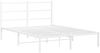 vidaXL Bettgestell mit Kopfteil Metall Weiß 135x190 cm 355413 Bild 3