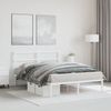 vidaXL Bettgestell mit Kopfteil Metall Weiß 135x190 cm 355413 Bild 4