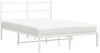 vidaXL Bettgestell mit Kopfteil Metall Weiß 135x190 cm 355413 Bild 2