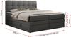 Boxspringbett mit Kopfteil und Topper, Polsterbett - LUKA-KING - 200x200cm - Dunkelgrau Kunstleder - H4 Bild 5