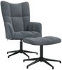 vidaXL Relaxsessel mit Hocker Dunkelgrau Samt [328107] Bild 2