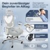 CLOUVOU CleverSeat, ergonomischer Bürostuhl, Rückenlehne mit Mesh Bezug, 4D-Armlehnen, 3D-Kopfstütze, BladeWheels, Creme-weiß Bild 2