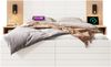 Bett 180×200 cm mit USB, Leselicht und 2 Schubladen, Weiß/Eiche Bild 5