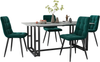 Esszimmerstuhl-Set 4-teilig mit Samtbezug und Metallgestell, multifunktionaler Küchen- und Loungesessel, grün Bild 3