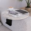 Sofatablett Kuleskyd Ø34cm Marmoroptik, weiß [en. casa] Bild 3