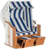SunnySmart Garten-Strandkorb Rustikal 250 BASIC 2-Sitzer weiß/blau PVC-Stoff Bild 4