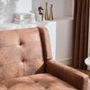 LVHOM 2-Sitzer Sofa aus Suedevlies mit Knopfsteppung, Loveseat mit hochdichter Schaumstoffpolsterung und Massivholzbeinen, Stoffsofa für Wohnzimmer & Büro, bis 260kg, Braun Bild 3