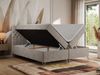 Boxspringbett mit Kopfteil und Topper, Polsterbett - GRIMALDI - 120 x 200 cm - Beige Stoff - H3 Bild 2