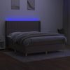 vidaXL Boxspringbett mit Matratze & LED Taupe 160x200 cm Stoff 3139049 Bild 3