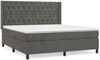 vidaXL Boxspringbett mit Matratze Dunkelgrau 160x200 cm Samt 3132868 Bild 2