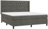 vidaXL Boxspringbett mit Matratze Dunkelgrau 160x200 cm Samt 3132868 Bild 3