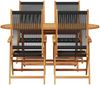 vidaXL Garten Essgruppe 5 pcs Schwarz Massivholz Akazie 3375736 Bild 5