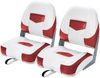 2er Set Klappbarer Bootssitz mit 11 cm Dicker Schwammpolsterung Steuerstuhl Rot Weiß Bild 2