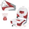 2er Set Klappbarer Bootssitz mit 11 cm Dicker Schwammpolsterung Steuerstuhl Rot Weiß Bild 3