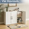ANYSUN Badkommode Badezimmerschrank mit 3 Türen und 2 Einlegeböden, schmaler Badschrank mit verstellbare Ablage, weiß 90 x 30 x 60cm Bild 2
