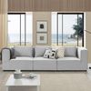 Juskys Ecksofa Rechts Domas - modulares Sofa in Stoff Hellgrau - Wohnzimmer Couch mit Armlehne & Kissen - Modulsofa 130 kg belastbar - Wohnlandschaft Bild 2