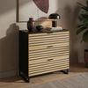 Bellamio 'Luvua' Kommode, schwarz/Eichenoptik, mit Metallfüßen, 80x40x80 cm, Schrank mit 3 Schubladen Bild 2