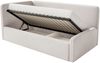 Selsey 'Fanko' Kinderbett 90x200 cm mit Rausfallschutz, Kopfteil links, Samt, Hellbeige Bild 4