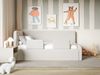 Selsey 'Fanko' Kinderbett 90x200 cm mit Rausfallschutz, Kopfteil links, Samt, Hellbeige Bild 2
