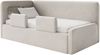 Selsey 'Fanko' Kinderbett 90x200 cm mit Rausfallschutz, Kopfteil links, Samt, Hellbeige Bild 1