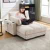 LVHOM Polsterliege/Loungesofa/Polsterbett/Daybett/Palmen Sessel, Streifen, USB/Typ C-Ladeanschlüssen, Seitentaschen, Getränkehalter, Nachhaltig & Platzsparend, 1-St. Bild 4