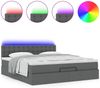 vidaXL Ottomane Bett mit Matratze & LEDs Dunkelgrau 180x200 cm Stoff 3312493 Bild 5