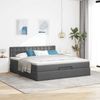 vidaXL Ottomane Bett mit Matratze & LEDs Dunkelgrau 180x200 cm Stoff 3312493 Bild 4