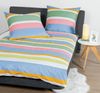 Janine J.D. Mako-Satin Bettwäsche 200x220 Streifen blau gelb grün bunt 87069-09 Bild 2