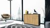 Vladon Sideboard Ben V3, Kommode mit 3 Türen und 2 Schubladen, Schwarz matt/Eiche Natur (117 x 74 x 36 cm) Bild 2