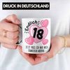 Trendation Tasse Trendation - 18. Geburtstag Tasse Geschenk Mädchen Geschenkidee Lustig Spruch 18 Geschenke Geschenkideen zum 18 Bday 18er Bild 2