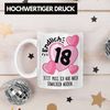Trendation Tasse Trendation - 18. Geburtstag Tasse Geschenk Mädchen Geschenkidee Lustig Spruch 18 Geschenke Geschenkideen zum 18 Bday 18er Bild 4